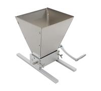 Moulin à céréales manuel de 4 l - En acier inoxydable - Moulin à bière - Rouleaux réglables de 0 à 2,5 mm - Moulin à malt - Moulin à nourriture - Moulin à maïs - Avec poignée à manivelle - Pour