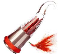 Moulin à chili (pièce design épicée) Coupe-épices avec dispositif de coupe en acier inoxydable - en forme de piment - très original - 80ml rouge