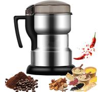 Moulin à épices électrique 400 W, acier inoxydable, capacité 400 g, portable et compact, broyage à grande vitesse pour grains de café, épices, herbes, noix, céréales et graines