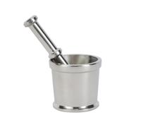 Moulin à épices en acier inoxydable avec pilon robuste et kit de mortier Moulin à épices durable et facile à nettoyer (140 ml/argent)