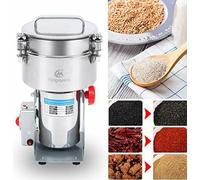 moulin à grains 4000W - broyeur à plateaux - acier inoxydable à haute efficacité, protection contre les surcharges, pour grains, noix, matériaux médicaux épices
