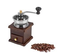 Moulin à Grains de Café Manuel Vintage, Machine de Moulin à épices Grains Manivelle en Bois Classique, Moulin à Herbes Poivre de Grossièreté Réglable en Céramique, Bureau,