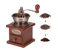 Moulin à grains de café, moulin à café manuel rétro marron avec manivelle, moulin à café portable au design antique, moulin à expresso en acier inoxydable pour cuisine, bureau, camping, voyage