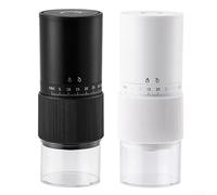 Moulin à grains de café rechargeable avec expérience utilisateur améliorée et réglage externe de l'engrenage pour un broyage constant (noir)