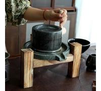 Moulin à Grains En Pierre 13 Cm X 20 Cm Bluestone Small Meud à Thé, Broyeur De Moulin à Grains à Main Pour La Farine, Machine à Moulin à Poudre D'herbe Manuelle, Outil De Broyage à Grains Polyvalents