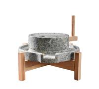 Moulin À Grains En Pierre, Moulin À Grains Manuel, Moulin En Pierre Bleue For Blé, Riz Et Orge, Fonctionnement Humide/sec, Facile À Nettoyer Avec Cadre En Bois(9.8x13.8inch)