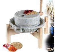 Moulin à grains en pierre pour farine - Fonctionne à la main pour blé, riz, haricots et épices, parfait pour la préparation des aliments à la maison