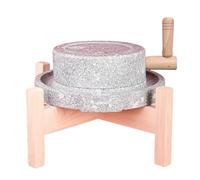 Moulin À Grains Manuel Pour Farine, Moulin À Grains En Pierre Avec Cadre En Bois, Moulins Secs/Humides, Moulin À Pierres Céréales Pour Grains, Fèves, Orge, Épices(20cm/7.9in)