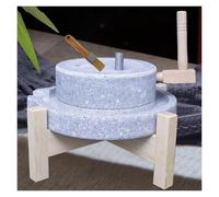 Moulin à Grains Manuel pour Farine, Petit moulin à pierre avec cadre en bois et embrayages de restauration, for moudre des aliments secs et humides(30cm/11.8in)