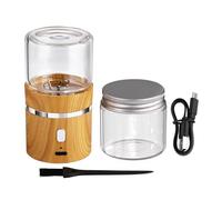 Moulin à herbes électrique, moulin à épices électrique de taille mini 5,1 x 8,9 cm avec 2 pots en verre de 50 ml rechargeables automatiques