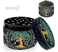 Moulin à herbes, Pollen Grinder Crusher pour herbes, épices, Herb, café, moulin en métal avec Pollen Scraper - design arbre 2”(5cm)
