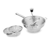 Moulin à légumes en acier inoxydable avec 3 disques de mouture outil cuisine manivelle pour écraser les fruits soupes sauces confitures et aliments conserve