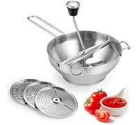 Moulin A Legumes Manuel - Broyeur À Aliments En Acier Inoxydable Avec 3 Couches De Tamis, Presse Puree Manuel, Moulin À Aliments Pour Passer Les Fruits & Légumes, Passe Au Lave-Vaisselle