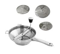 Moulin à légumes - Moulin à légumes | Moulin à tomates pour sauce | en acier inoxydable ergonomique 3 disques fraise | Moulin de cuisine pivotant avec poignée à main pour sauce aux pommes