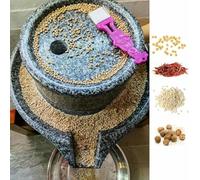 Moulin à main en pierre de granit naturel, moulin à main pour pâte de noix de muscade, pulvérisateur de haricots secs et humides avec cadre en bois, outil de cuisine classique