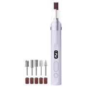 Moulin à Manucure - Electrique Silencieux Rechargeable 6.1x0.87 Pouces Lumière LED Kit de Soins des Ongles de Précision Corps en ABS Violet | Femmes Hommes Maison Voyage Salon Pied Ongle C