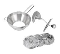 Moulin à nourriture - Broyeur à manivelle en acier inoxydable, 3 disques de broyage, presse-purée ergonomique, moulin à légumes durable, outil de cuisine pour écraser les légumes, purées, sauces