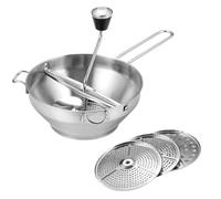 Moulin à nourriture pour baies | Moulin de cuisine ergonomique pour purée : manivelle manuelle de moulin à grains avec 3 disques de moulin à fruits en grille facile à utiliser