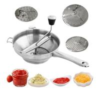 Moulin à nourriture pour sauce tomate, moulin à aliments en acier inoxydable avec 3 disques de fraisage | Hachoir à aliments avec manivelle, hachoir
