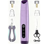 Moulin à ongles silencieux pour chien, coupe-griffes électrique silencieux avec lumière LED, 6 vitesses avant/arrière, moteur sans décrochage, batterie de 2000 mAh offrant jusqu'à 8 heures d'autonomie