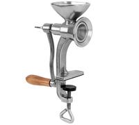 Moulin à pavot - ORION - Acier inoxydable - Gris - Manivelle en bois - Fixation stable