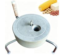 Moulin à pierre bleue fait à la main, moulin à grains de pierre naturelle avec support et valve de pression, sec et humide, grossier réglable, vieux moulin à main domestique pour soja, cacahuètes