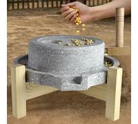 Moulin à pierre en granit naturel fait à la main, broyeur manuel, processus de broyage sans chaleur pour cuisine, pâtisserie, café et noix