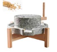 Moulin à pierre fait à la main avec support en bois, broyeur manuel à grains et épices, idéal pour un usage domestique pour broyer le blé, le riz, les haricots, les graines, le maïs