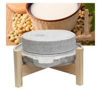 Moulin à Pierre Manuel - Moulin à Grains portatif de 20 cm avec Support en Bois, pour Le broyage à Sec ou Humide du blé, du maïs, du Riz et du sésame - Facile à Utiliser