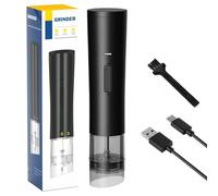 Moulin à poivre électrique - Moulin à poivre compact rechargeable | Batterie intégrée de 1200 mAh Moulin à poivre électrique Convient pour le poivre, le sel et le poivre en grains