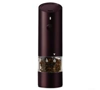 Moulin à poivre électrique rechargeable par USB avec degré de mouture réglable - Moulin à épices automatique pour sel et poivre, portable pour cuisine et barbecue, broyeur en céramique robuste (rouge)