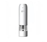 Moulin à poivre électrique rechargeable par USB avec degré de mouture réglable - Moulin à épices en acier inoxydable pour sel et herbes, fonctionnement à une touche (blanc)