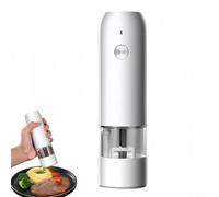 Moulin à poivre électrique, rechargeable par USB, moulin à poivre avec grossièreté réglable, moulin à épices en acier inoxydable pour herbes de cuisine (blanc)