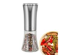 Moulin À Poivre Électrique - Verre Et Acier Inoxydable 2,1x8,8 Pouces | Moulin À Sel De Mer Automatique À Induction Intelligente Avec Noyau En Céramique | Salière Rose À Grosseur Réglable Pour La Cuis