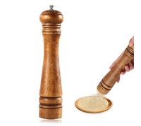 Moulin à poivre en bois de 25,4 cm rétro manuel en bois avec rotor en céramique réglable pour cuisine, barbecue, restaurant