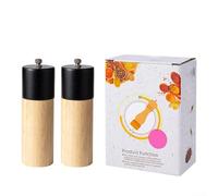 Moulin à poivre en bois de taille compacte pour un rangement facile dans les tiroirs ou sur les tables de salle à manger lors d'une utilisation quotidienne - Noir (2))