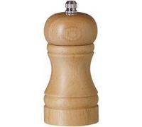 HENDI Moulin à Poivre avec Mécanisme de Broyage (Fraises) en Acier Inoxydable, Manuel et Réglable avec un Bouton, 50X(H)113 mm, Bois Clair