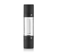 Moulin à poivre et sel 2 en 1 Duomil InnovaGoods®, deux moulins en un seul, mécanisme en céramique réglable, acier inoxydable et ABS, argenté.