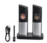 Moulin à poivre et sel électrique automatique avec base rechargeable, grossièreté réglable, ensemble de moulins à sel et à poivre électriques d'une seule main rechargeable avec base lumineuse