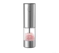 Moulin à poivre et sel électrique rechargeable avec lumière LED, charge de type C et plusieurs réglages de broyage pour un meilleur contrôle de la cuisson (argent)