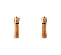 Moulin à poivre et sel réglable en bois rechargeable manuel moulin à épices pour cuisiner, griller, pique-nique et voyage