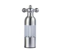Moulin à poivre manuel élégant en acier inoxydable | Assaisonnement réglable avec corps en acrylique transparent pour cuisiner, accessoire de cuisine fonctionnel pour herbes, épices, préparation
