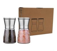 Moulin à poivre manuel en acier inoxydable 304 pour la maison pour la cuisine Contrôle précis du sol pour grains de poivre noirs, blancs, verts et autres épices entières (sans support)
