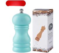 Moulin à poivre manuel en bois d'hévéa avec mécanisme de fraisage en acier inoxydable, sortie constante et manipulation ergonomique pour la cuisine (vert nordique)