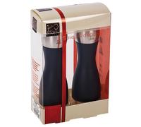 Set de 2 moulins à sel et à poivre manuels Fidji Noir mat 12 cm