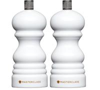 Moulin à Poivre Ou à Sel Masterclass avec Capuchon Interchangeable, Plastique, Blanc, 12 cm (Lot de 2)