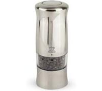 PEUGEOT - Moulin à Poivre Électrique Zeli 14 cm - Avec Eclairage - Poivre Noir Inclus - 6 Piles + Ampoule De Rechange Inclus - Coloris Inox, Abs Chromé Mat