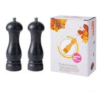 Moulin à poivre réglable avec corps en bois massif et plastique pour un broyage grossier ou fin du sel et des épices de couleur noire (noir 3)