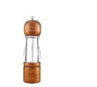 Moulin à poivre réglable en bois avec corps transparent, moulin à sel et à épices en bois d'hévéa pour cuisine, salle à manger, mécanisme de torsion ergonomique pour broyage grossier ou fin (B)