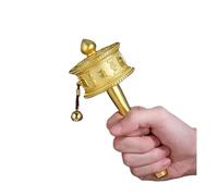 Moulin à prières tibétain portatif - Moulin à prières bouddhiste for la méditation et la pratique spirituelle(Gold,L)